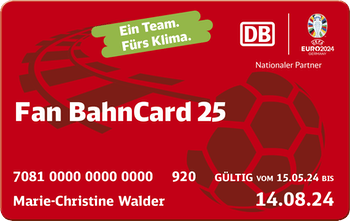 Layout der (digitalen) Fan BahnCard 25